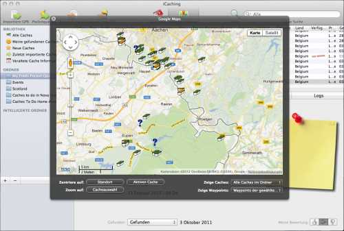iCaching Google Maps