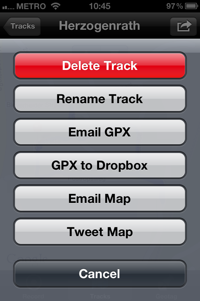 GeoTagr GPX (Track) Export