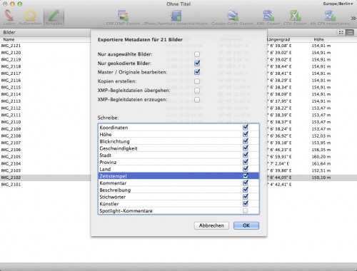 HoudahGeo 3.4 EXIF schreiben