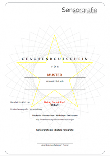 Sensorgrafie Geschenkgutschein