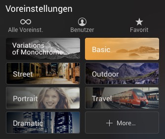 Luminar Voreinstellungen