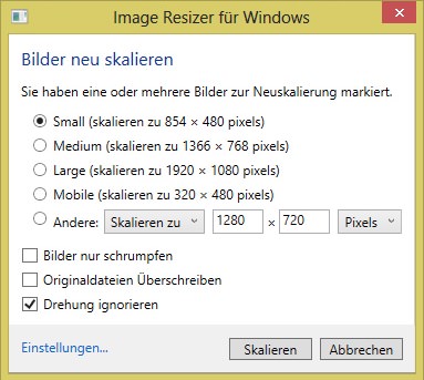 Image Resizer für Windows