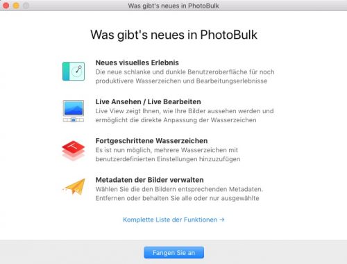 Neues in PhotoBulk Version 2.1