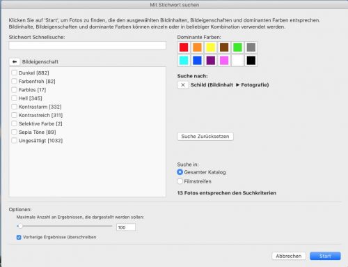 Excire KI Bildsuche nach Bildieigenschaft