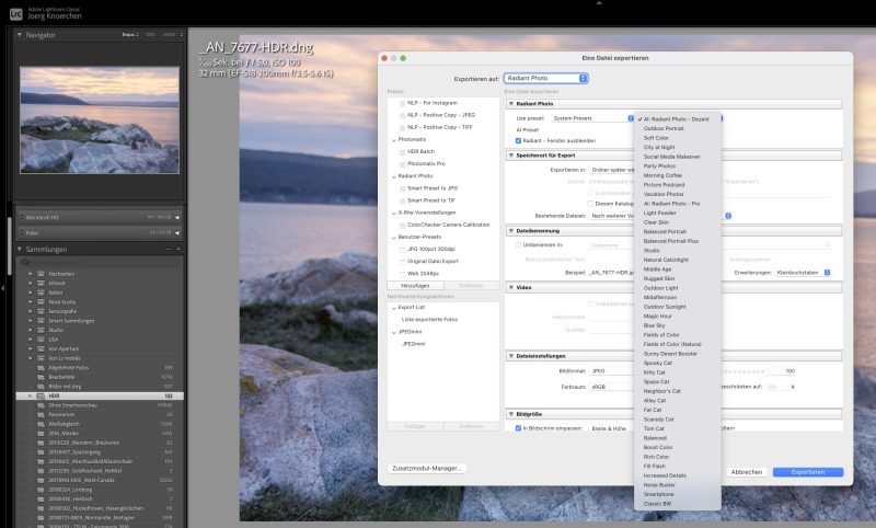Radiant Photo Lightroom Classic Zusatzmodul - Export