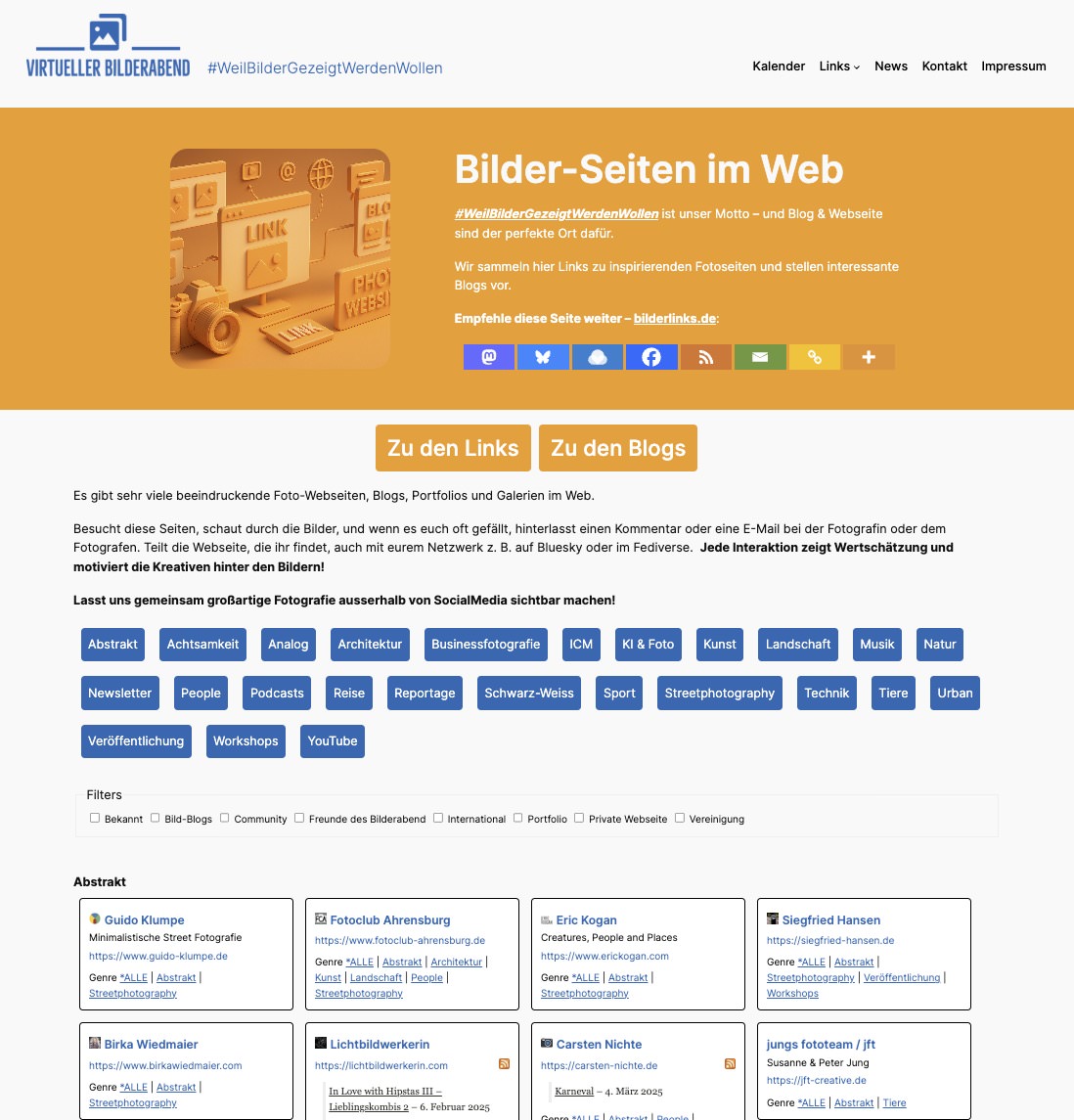 Linksammlung über Blogs zur Fotografie